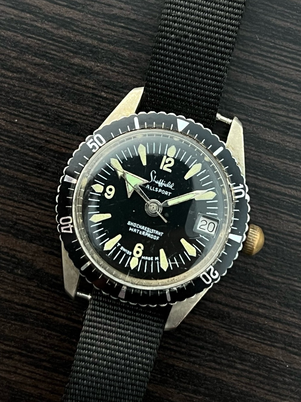 Vintage Sheffield Allsport Mechanical Dive Watch